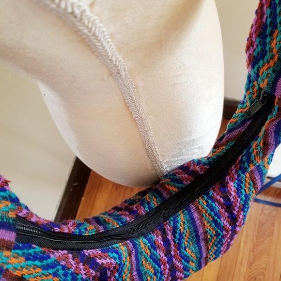 The ULTIMATE Boho Hippie Hobo Cloth Southwestern Multicolor Comfy Blue Crossbody - Picture 7 of 8